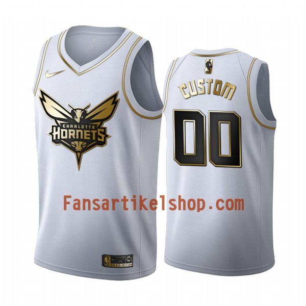 NBA Charlotte Hornets Trikot Benutzerdefinierte Nike 2019-2020 Weiß Golden Edition Swingman - Herren NBA Charlotte Hornets Trikot Benutzerdefinierte Nike 2019-2020 Weiß Golden Edition Swingman - Herren
